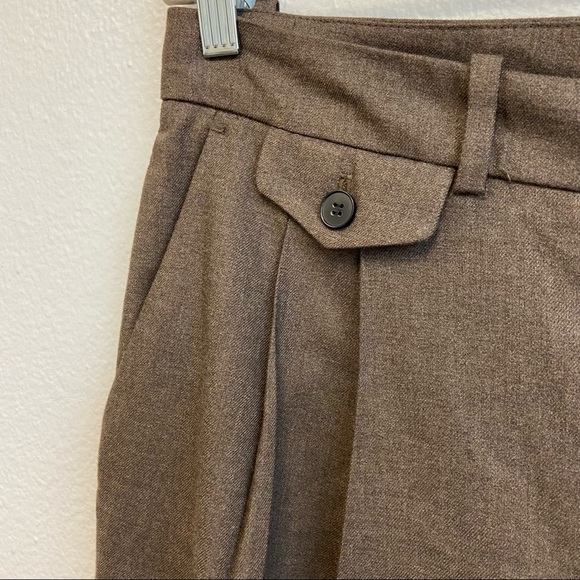 Zara Pleated Dress Trouser Pants Brown Size Large - Picture 6 of 15